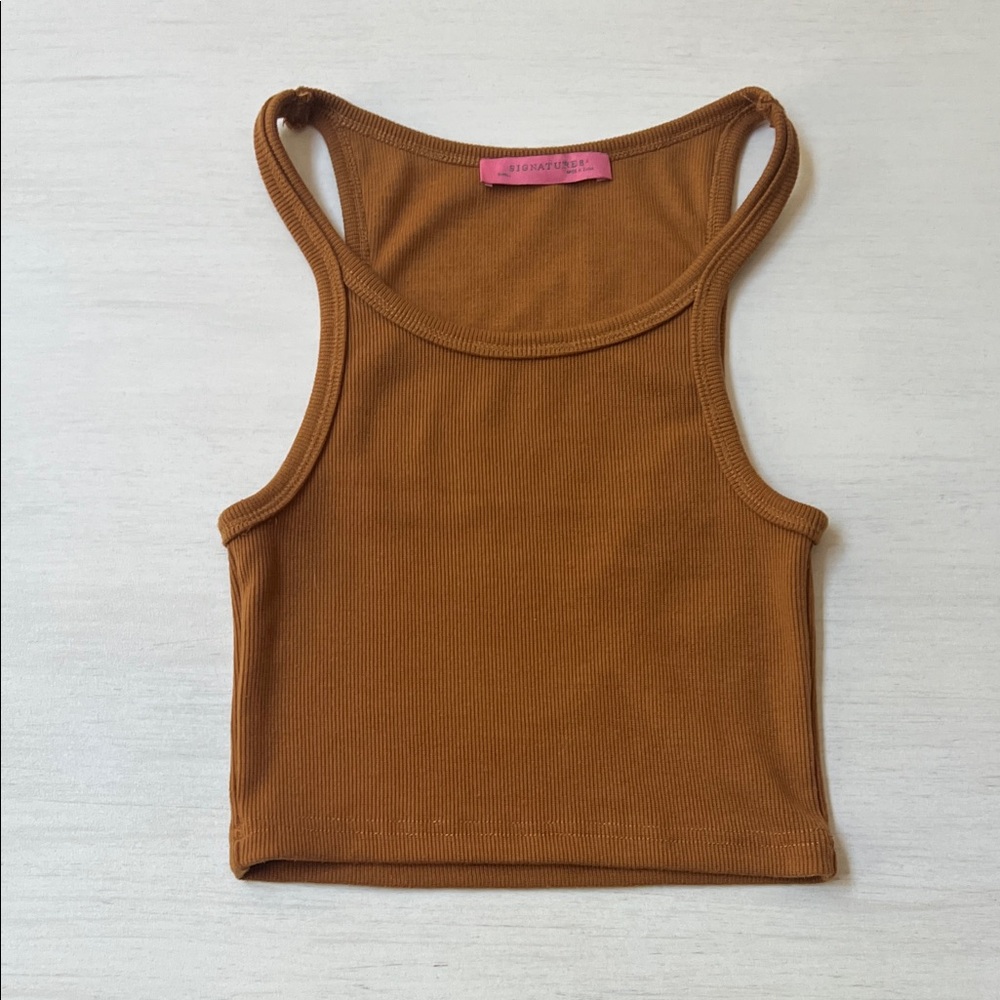 Signature Caramel Ribbed Tank Top